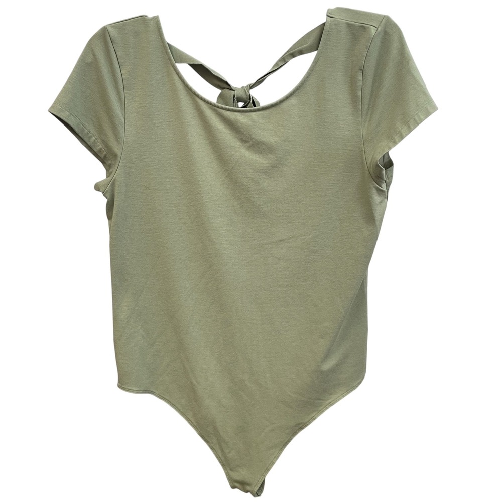 American Eagle Women's Olive Greenโ Bodysuit Top Tie Back XL